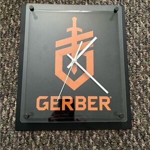 Gerber Black and Orange Modern Wall Clock